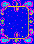 Vibrant Pink Blue Starry Cloud Medallion Rug