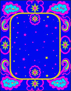 Vibrant Pink Blue Starry Cloud Medallion Rug