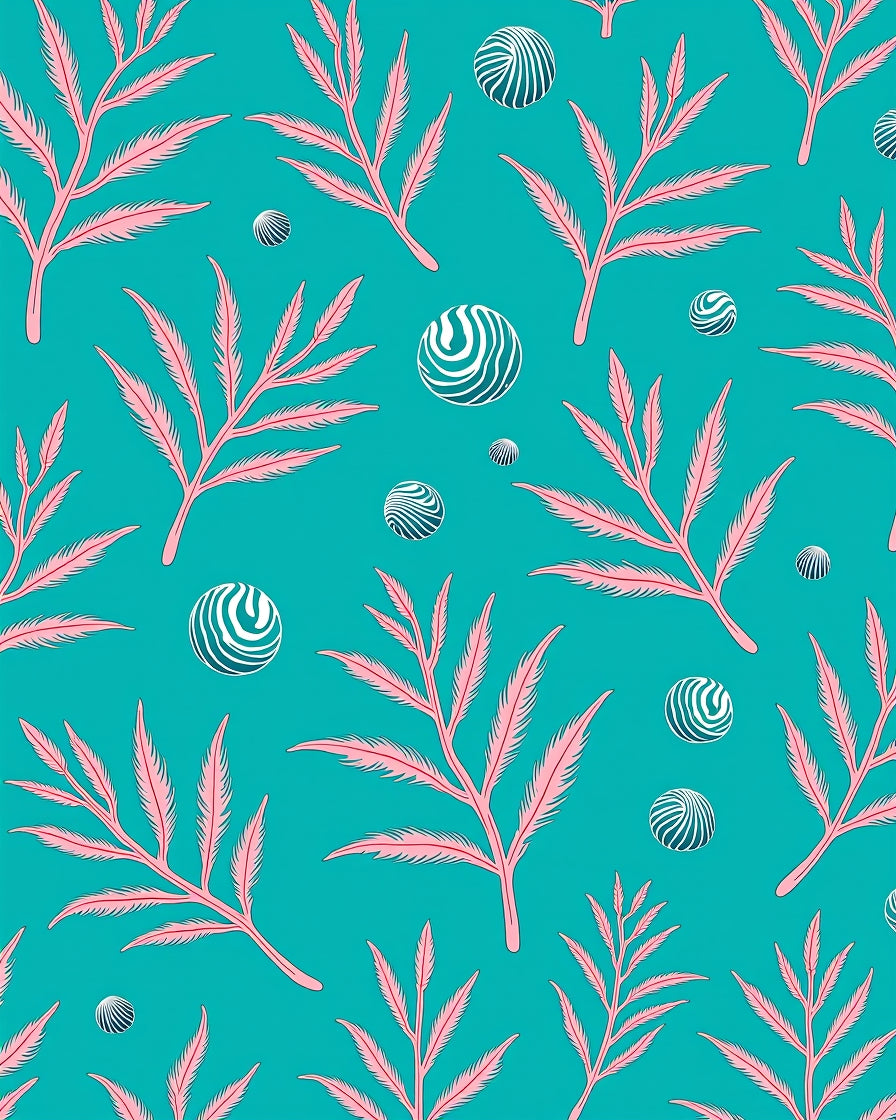 Pink Coral Abstract Orb Oceanic Rug