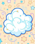 Whimsical Cloud Stars Swirls Rug