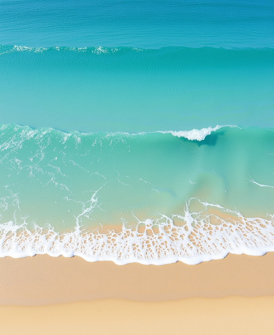 Turquoise Ocean Wave Shoreline Landscape Rug