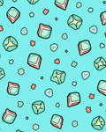 Aqua Teal Cubes Coral Scatter Rug