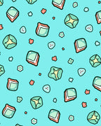 Aqua Teal Cubes Coral Scatter Rug