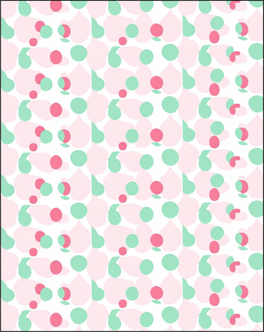 Pastel Pink Mint Droplet Circles Rug