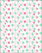 Pastel Pink Mint Droplet Circles Rug