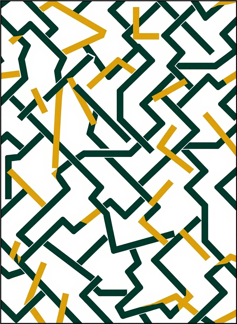 Intertwined Geometric Lines Rug