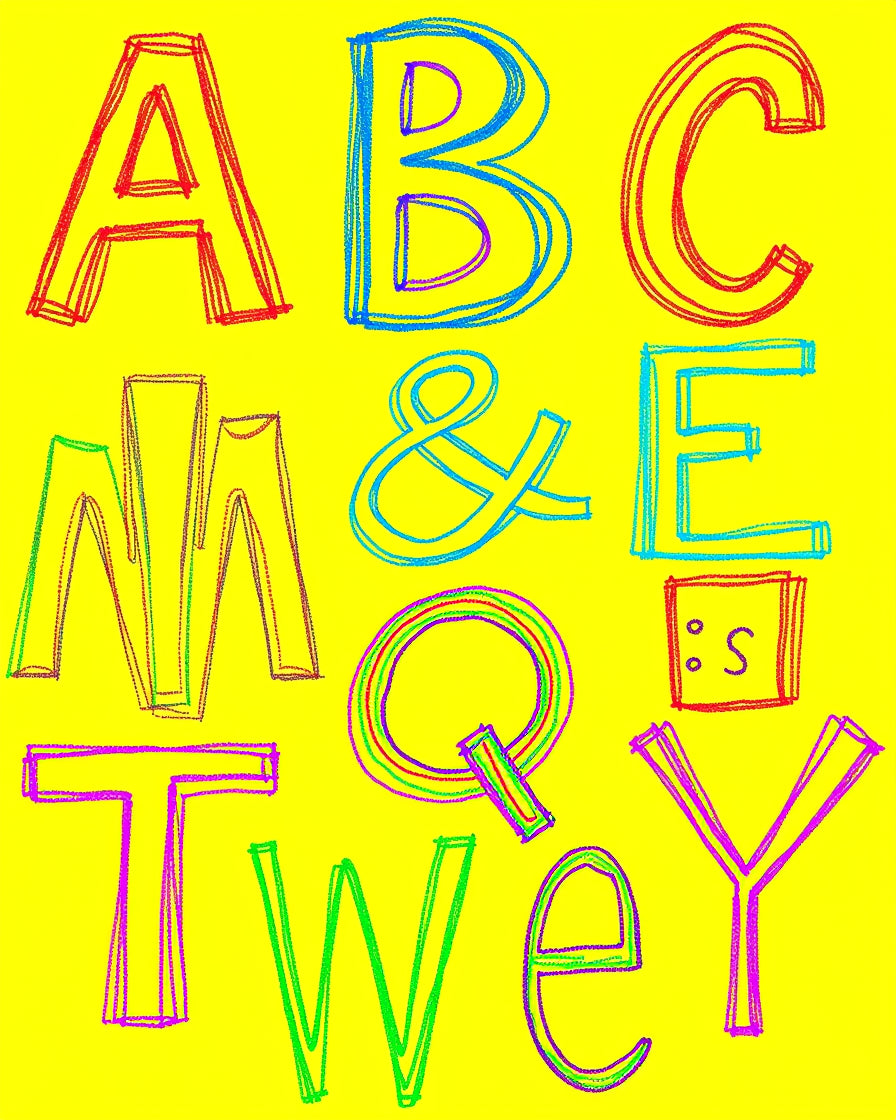 Vibrant Alphabet Art Rug