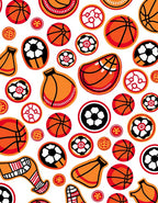 Orange Red Ball Medley Rug