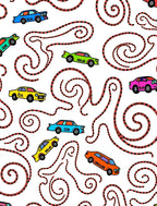 Retro Car Race Track Whimsical Rug