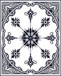 Ornate Black White Starburst Mandala Rug