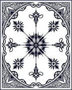 Ornate Black White Starburst Mandala Rug