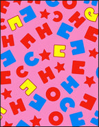 Pink Pop Alphabet Stars Rug