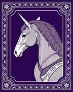 Majestic Purple Unicorn Engraved Portrait Rug