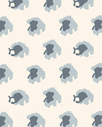 Whimsical Gray Sheep Meadow Rug