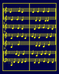 Dark Blue Musical Notes Rug