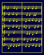 Dark Blue Musical Notes Rug