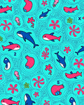 Aqua Coral Sea Life Whimsical Rug