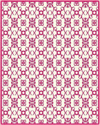 Ornate Magenta Damask Lattice Rug