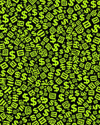 Neon Dollar Sign Collage Rug