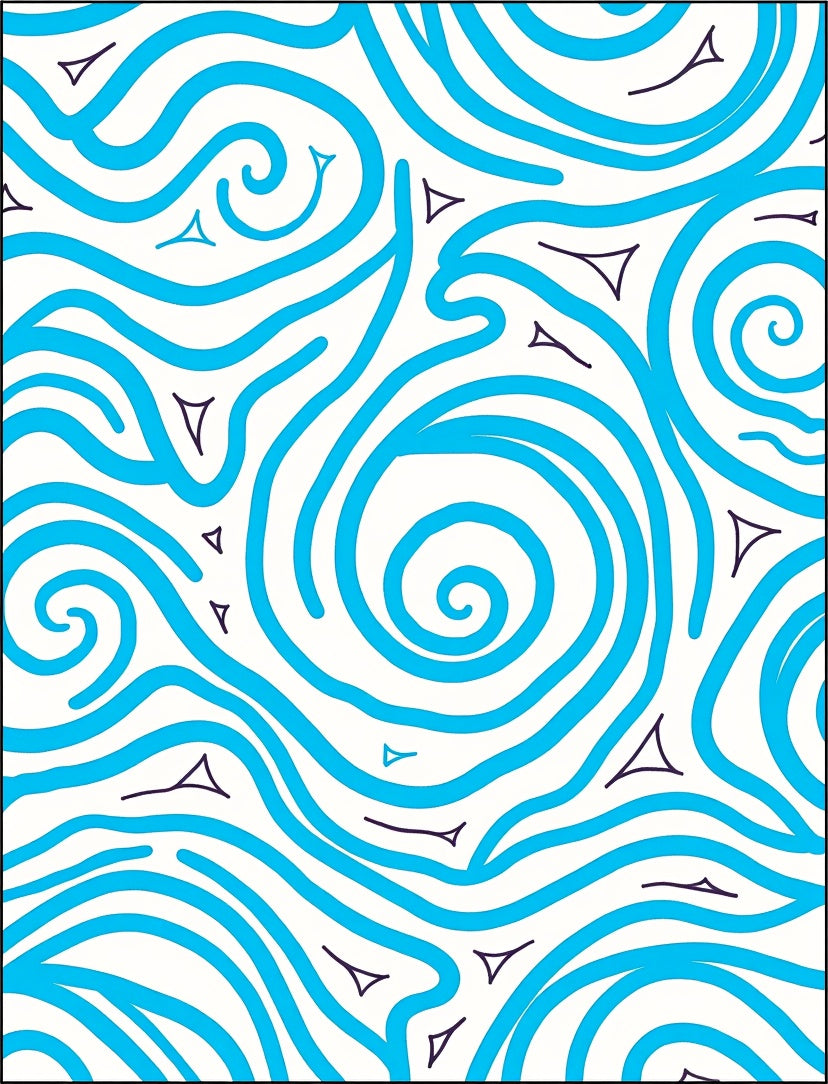 Aqua Swirls with Triangles Rug
