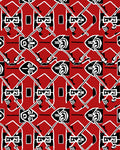 Abstract Red Black White Geometric Arrangement Rug