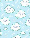 Happy Cloud Blue Sky Whimsical Rug