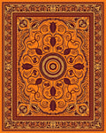 Vibrant Tribal Sunset Mandala Rug