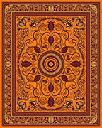 Vibrant Tribal Sunset Mandala Rug
