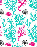 Coastal Coral Teal Pink Ginkgo Rug