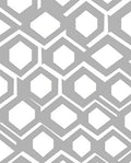 Modern Gray Geometric Hexagon Rug