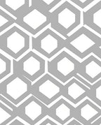 Modern Gray Geometric Hexagon Rug