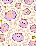Sweet Kitty Stars and Ribbons Rug
