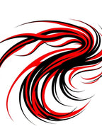 Crimson Black Dynamic Swirl Rug
