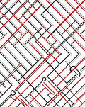 Angular Red and Black Intersecting Lines Rug