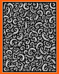 White Swirls On Black Background Rug