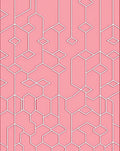 Pink Geometric Honeycomb And Diamond Accents Rug