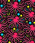 Bold Pink Octopus Stars Swirl Rug