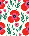 Vibrant Red Poppy Garden Blooms Rug
