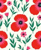 Vibrant Red Poppy Garden Blooms Rug