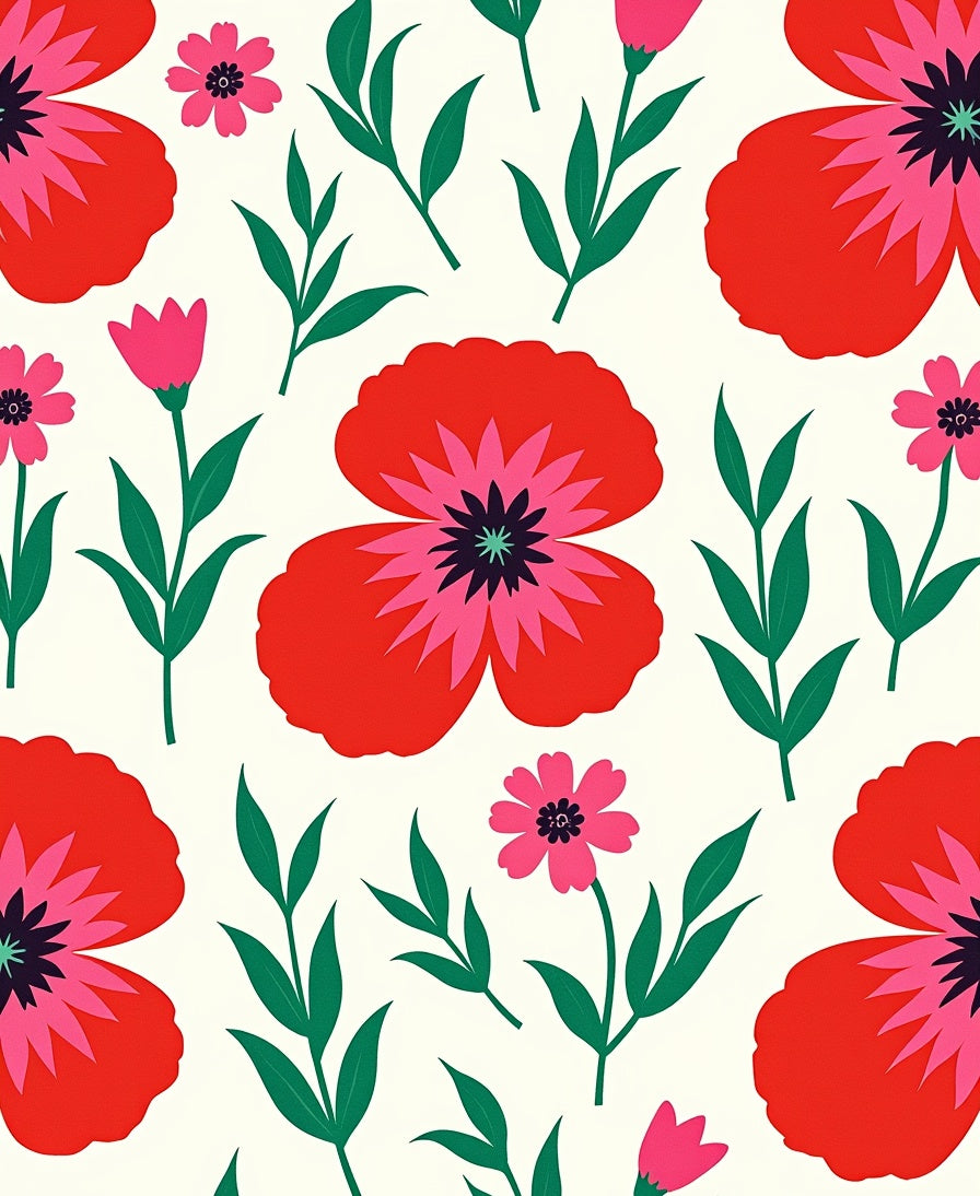 Vibrant Red Poppy Garden Blooms Rug