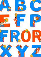 Blue Orange Alphabet Pals Rug