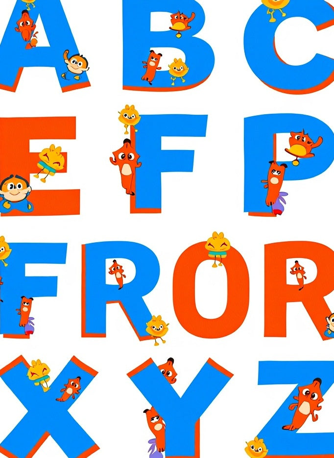 Blue Orange Alphabet Pals Rug