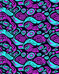 Retro Pink Teal Abstract Swirl Rug