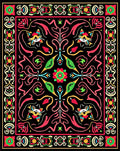 Bold Black Floral Animal Whimsical Rug