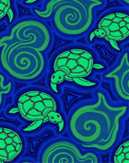 Oceanic Blue Green Sea Turtle Swirls Rug