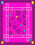 Vibrant Pink Abstract Shape Scatter Rug