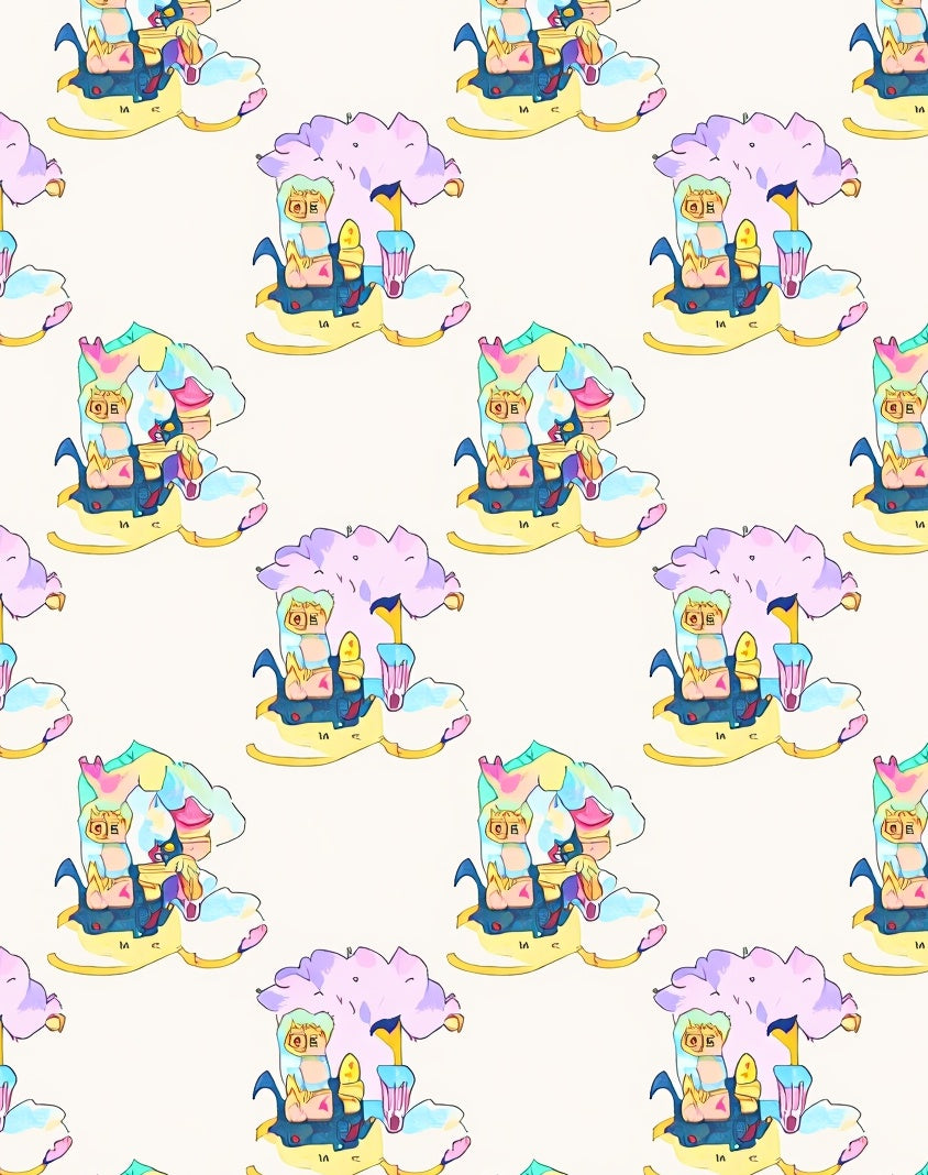 Whimsical Pastel Cloud Caravan Rug