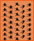 Orange Dynamic Figures Abstract Folk Rug