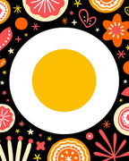 Bright Citrus Floral Medallion Accent Rug