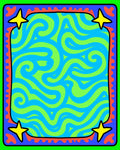 Vibrant Swirl Star Frame Rug